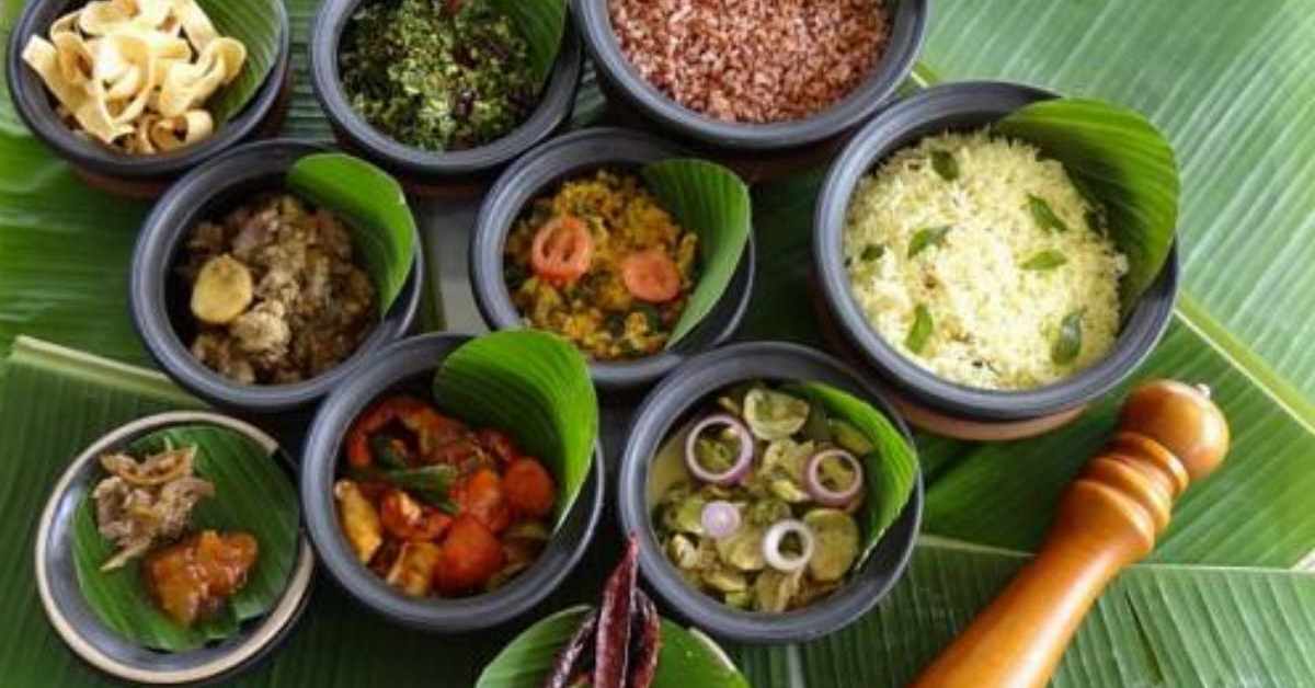 curry e riso tradizionali dello Sri Lanka 