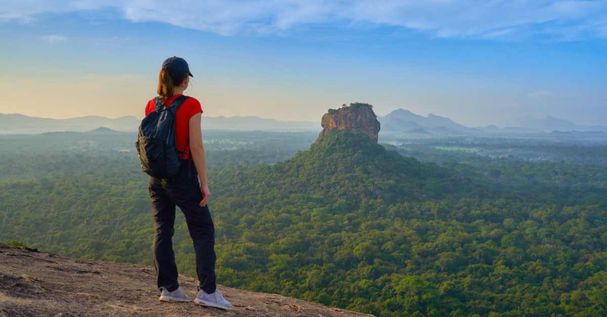 Gril in Pidurangala with Sigiriya Rock View 